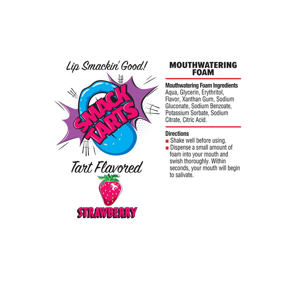 Smack Tarts Mouthwatering Foam - Strawberry - Sour Strawberry Flavoured - 80 ml Bottle - silkandsin