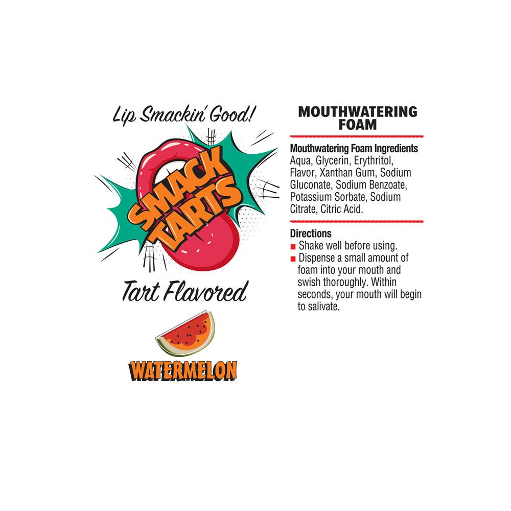 Smack Tarts Mouthwatering Foam - Watermelon - Sour Watermelon Flavoured - 80 ml Bottle - silkandsin