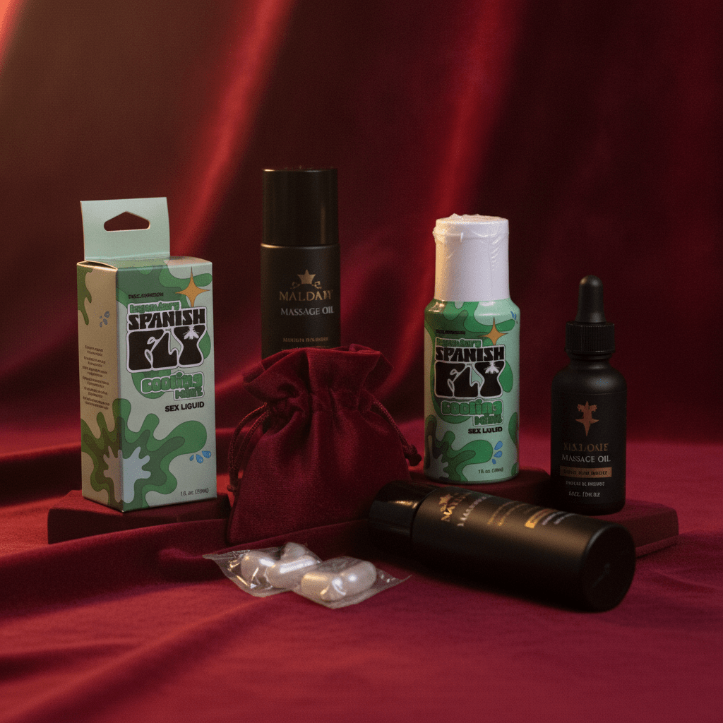 Spanish Fly Sex Liquid - Cooling Mint - Aphrodisiac Enhancer - 29 ml Bottle - Silk and Sin