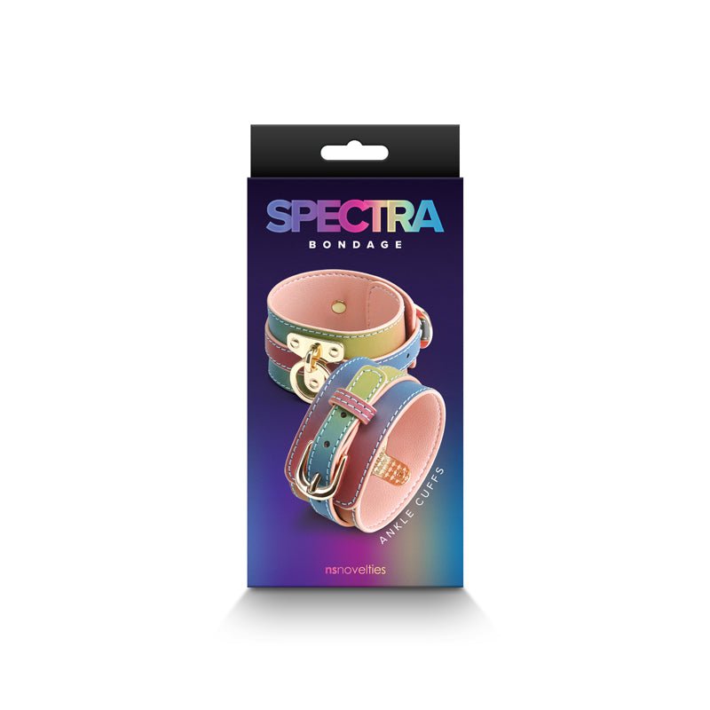 Spectra Bondage Ankle Cuffs - Rainbow - Rainbow Restraints - Silk and Sin