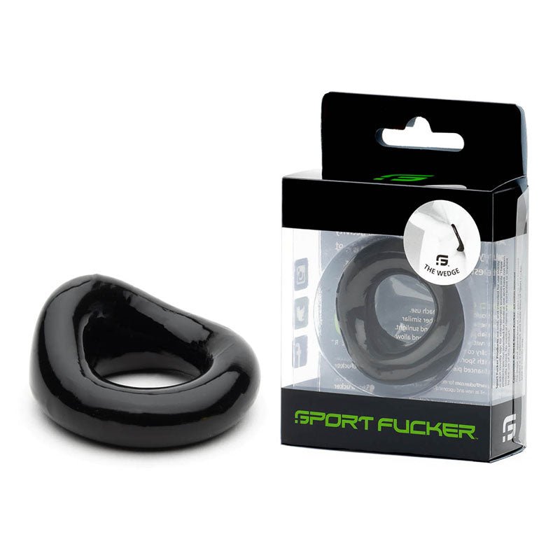 Sport Fucker Wedge - Black Cock Ring - silkandsin