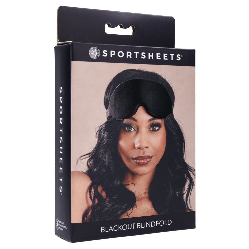 SPORTSHEETS Blackout Blindfold - Black Eye Mask - silkandsin