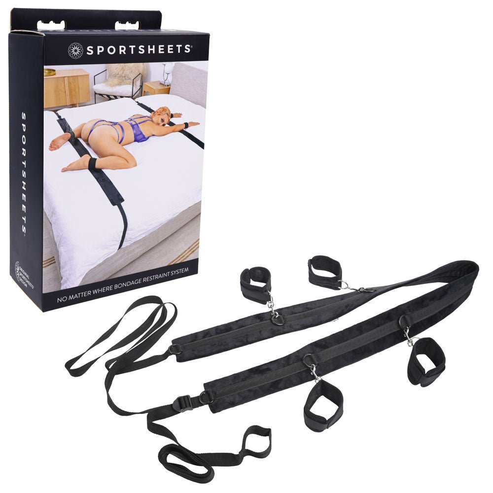 SPORTSHEETS No Matter Where Bondage Restraint System - Bed Restraints - silkandsin