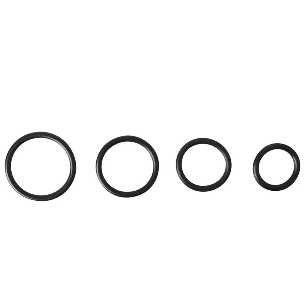 SPORTSHEETS Rubber O - Ring 4 Pack - Black Rings - 4 Pack - silkandsin