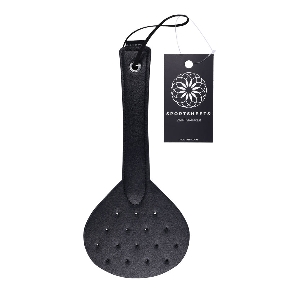 SPORTSHEETS Swift Spanker - Black Spanking Paddle - silkandsin