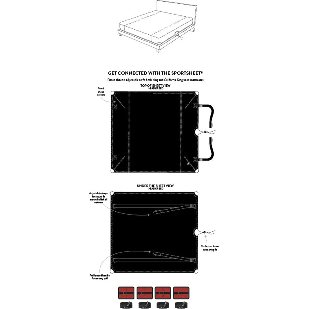 SPORTSHEETS The Sportsheet - King - Bed Restraint Play System - Fits King Size Bed - silkandsin