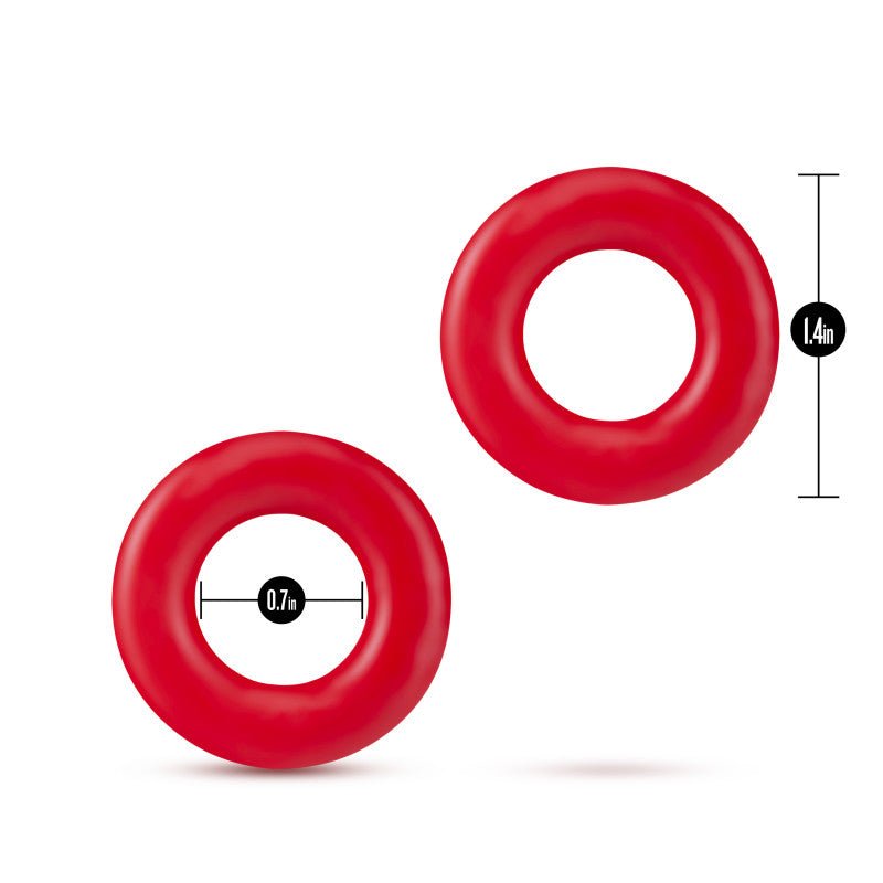Stay Hard Donut Rings - Red Cock Rings - Set of 2 - Silk and Sin