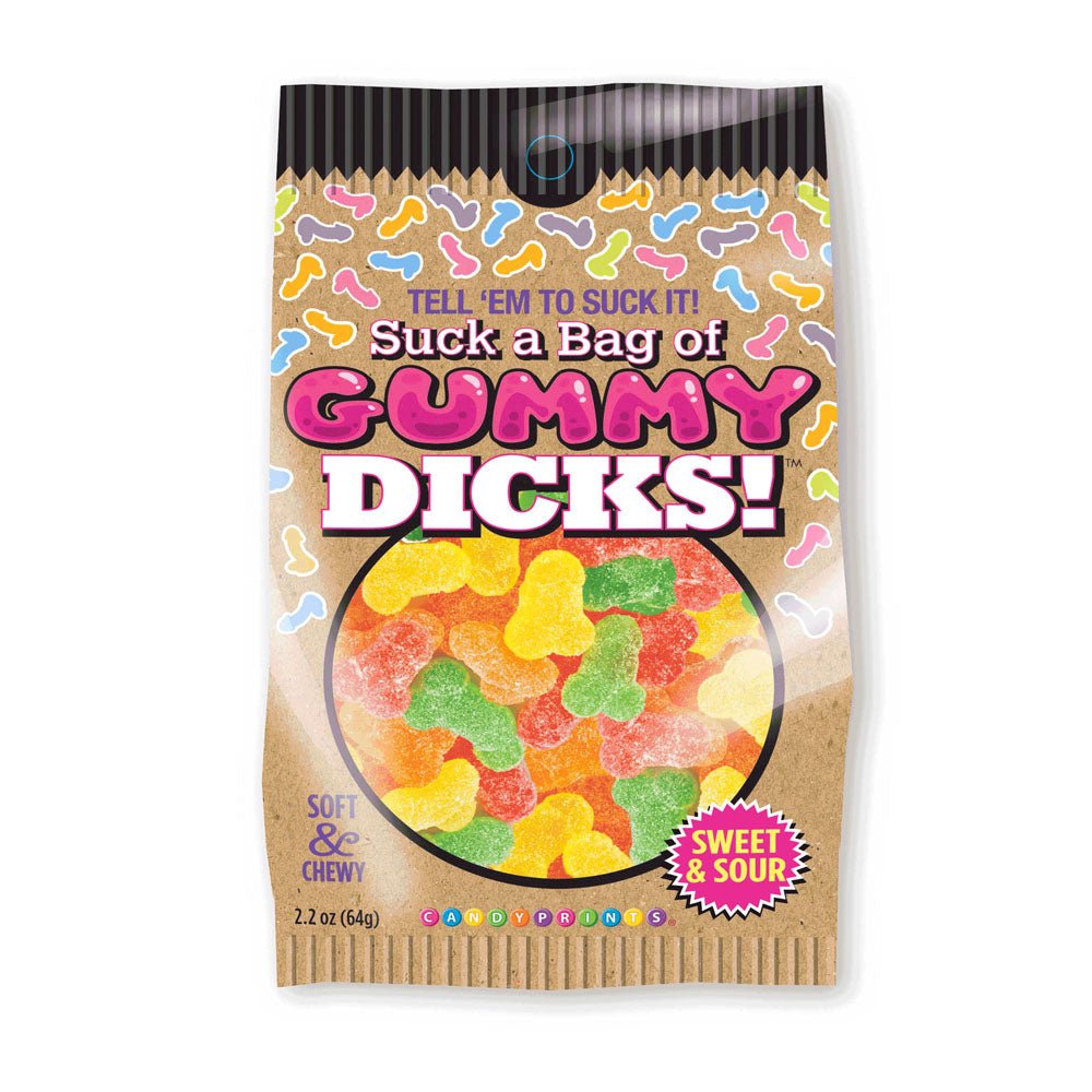 Suck A Bag Of Gummy Dicks! - Gummy Pecker Lollies - 64 grams - silkandsin