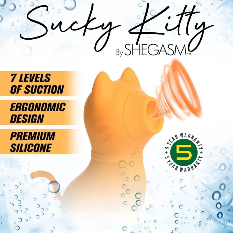 Sucky Kitty 7X Clitoral Stimulator Orange - Silk and Sin