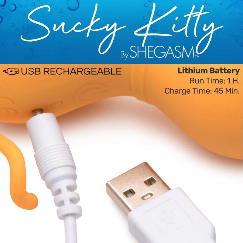 Sucky Kitty 7X Clitoral Stimulator Orange - Silk and Sin