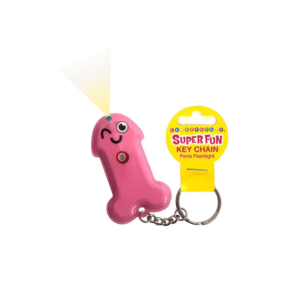 Super Fun Key Chain - Penis Flashlight - Pink Novelty Keychain - Silk and Sin