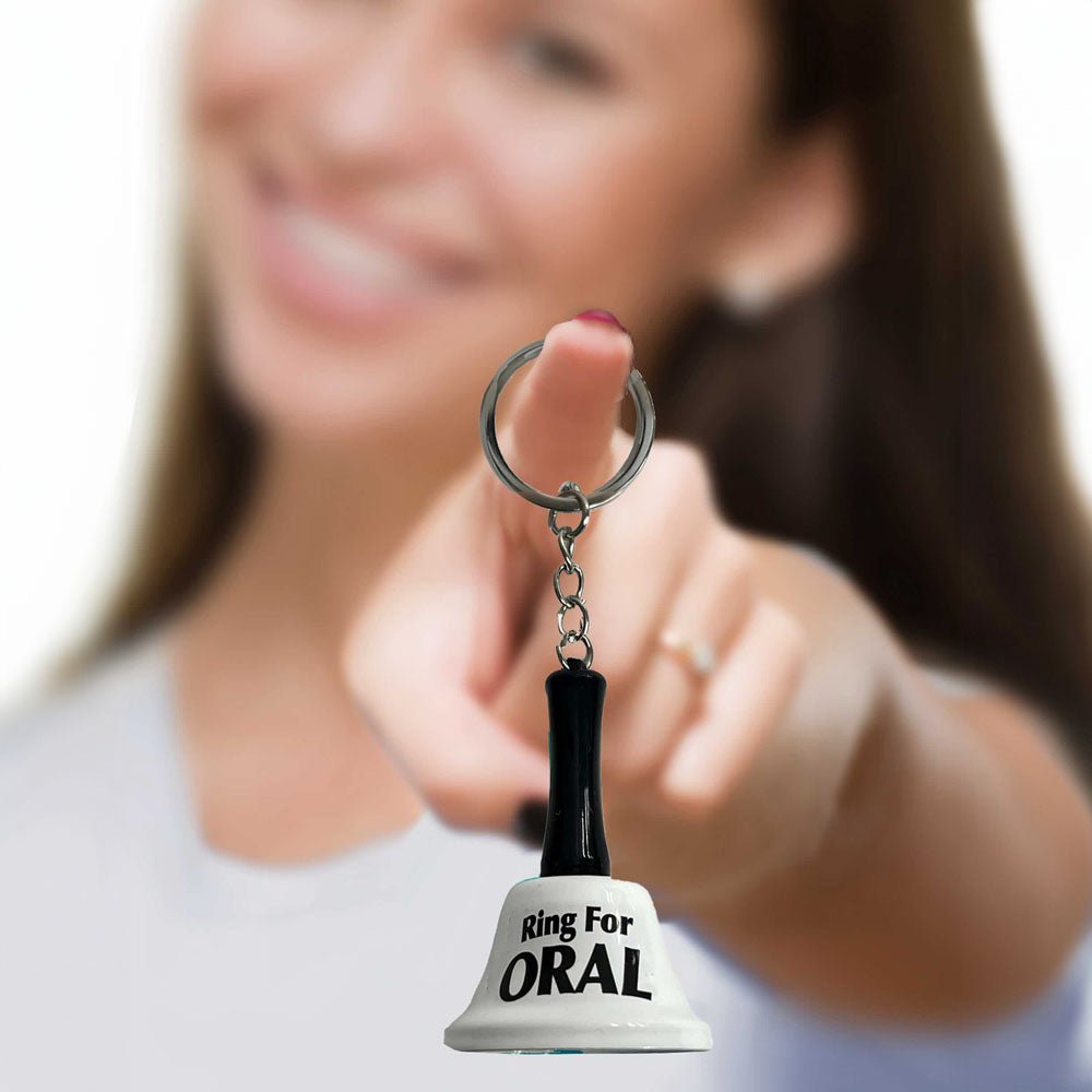 Super Fun Key Chain - Ring For Oral - Novelty Bell Keychain - Silk and Sin