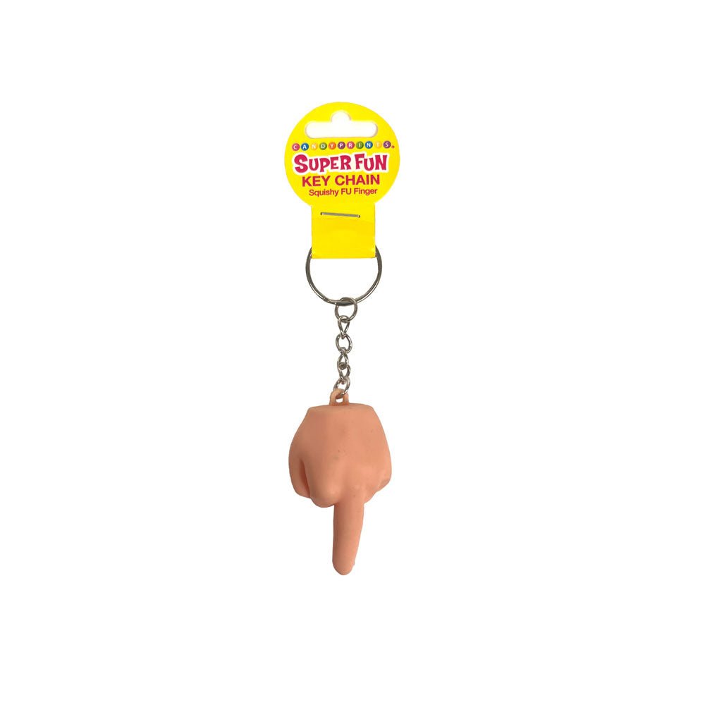 Super Fun Key Chain - Squishy FU Finger - Novelty Keychain - silkandsin