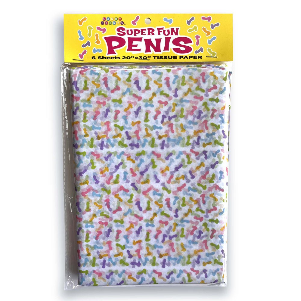 Super Fun Penis Tissue Paper Sheets - Novelty Decoration Sheets - 6 Pack - Silk and Sin