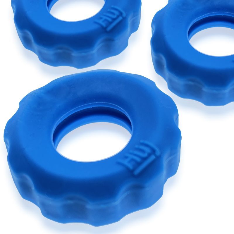 Super Hunkyjunk 3 Pc Cockrings Teal Ice - Silk and Sin