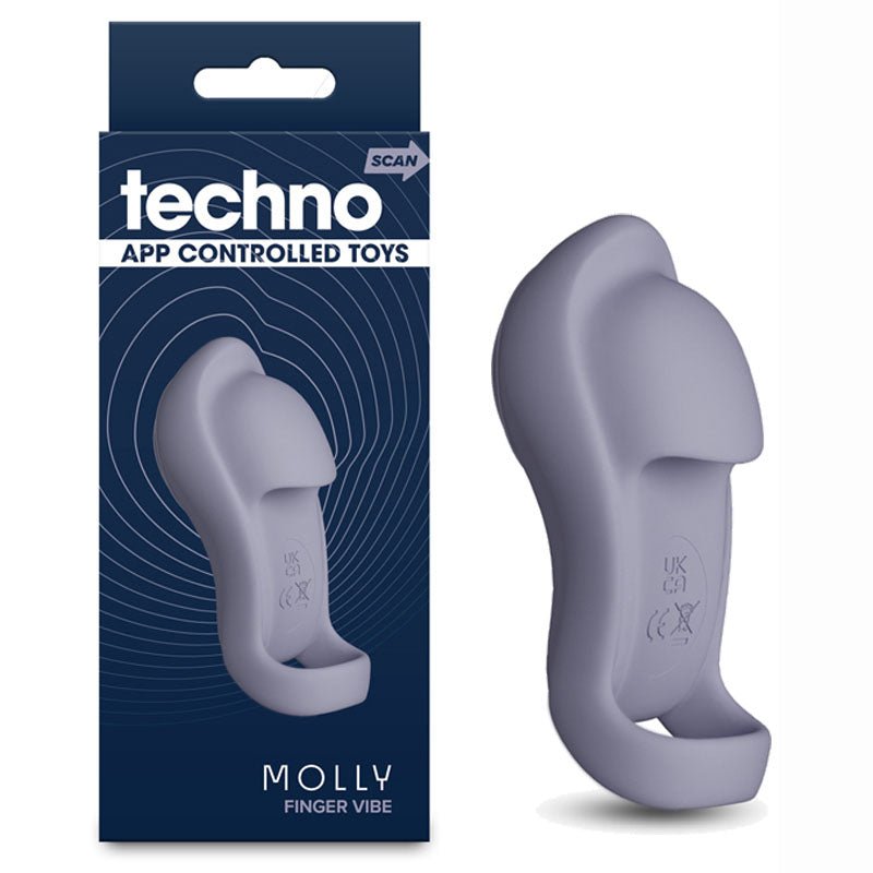 Techno - Molly - Grey USB Rechargeable Finger Stimulator with App Control - Silk and Sin