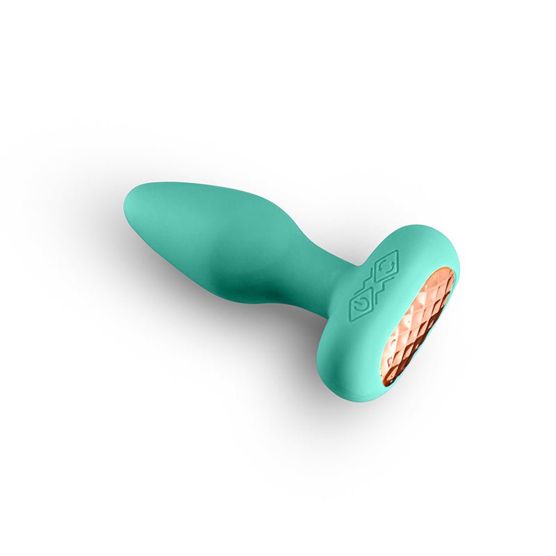 Techno - Prism - Teal 10.9 cm USB Rechargeable Butt Plug with App Control - Silk and Sin