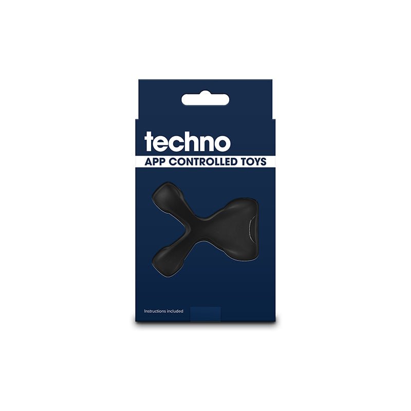 Techno - Strobe - Black - Black USB Rechargeable Vibrating Cock Ring with App Control - Silk and Sin