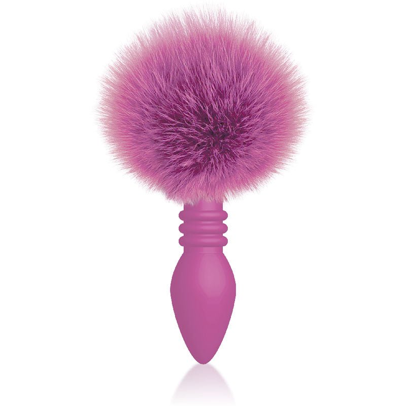 The 9's Cottontails, Ribbed Pink - Pink Butt Plug with Bunny Tail - Silk and Sin