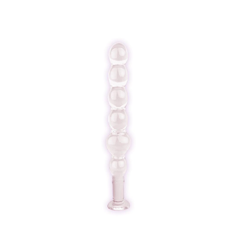 The 9's Glass First Thins, Elliptical - Clear Glass 17.8 cm Anal Beads - Silk and Sin