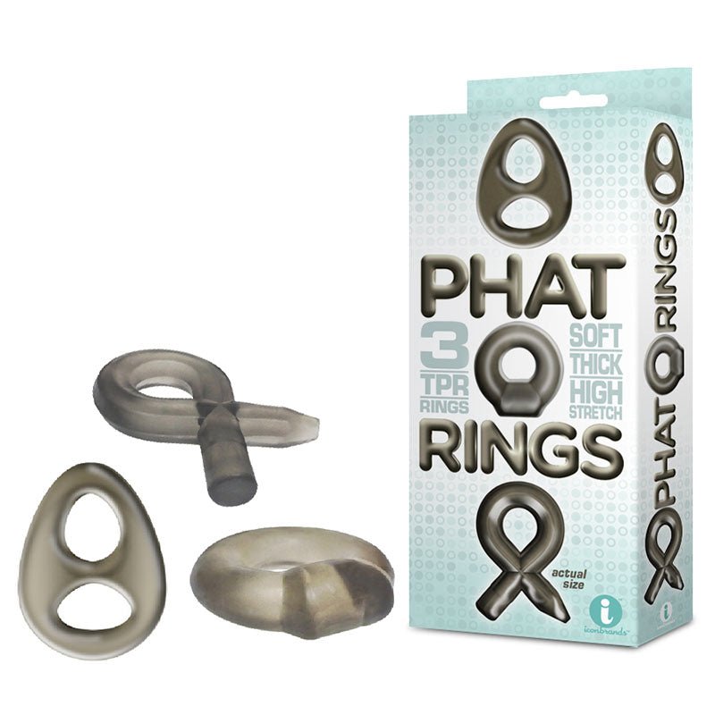 The 9's Phat Rings - Smoke Cock Rings - Set of 3 - Silk and Sin