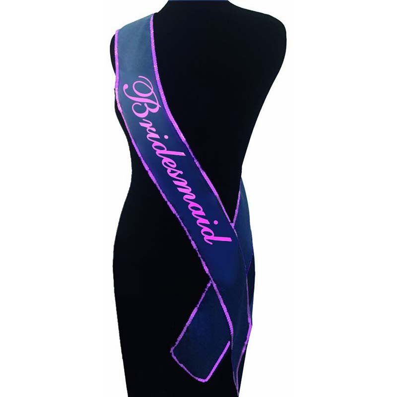 The Bride's Maid Sash - White Hens Party Sash - Silk and Sin