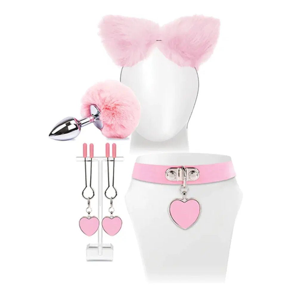 Try-Curious Kitty Kit - Pink Cosplay Kit - 5 Piece Set - Silk and Sin