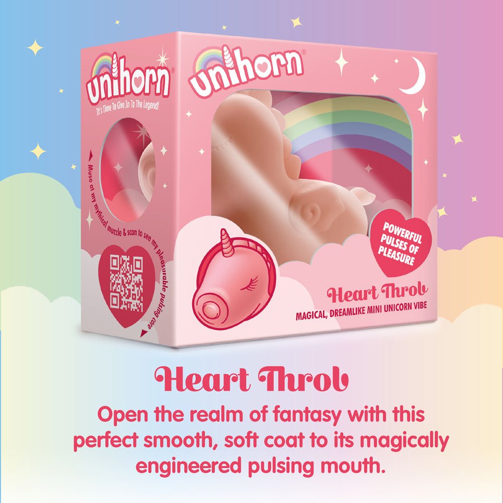 Unihorn - Heart Throb - Coral USB Rechargeable Flicking Stimulator - silkandsin