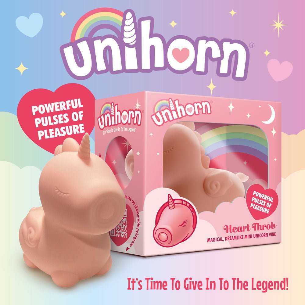 Unihorn - Heart Throb - Coral USB Rechargeable Flicking Stimulator - silkandsin