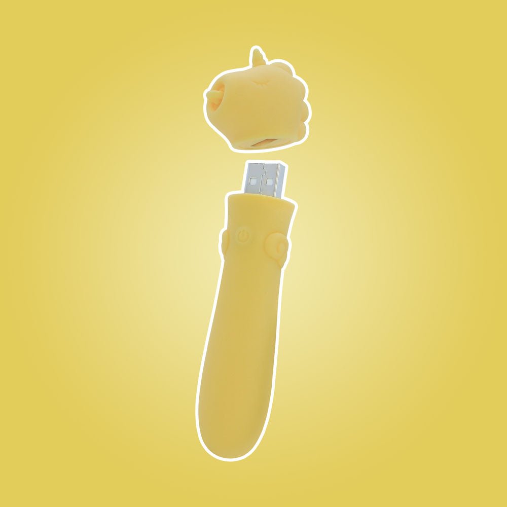Unihorn - USB Bullet - Bean Blossom - Yellow USB Rechargeable Vibrating Bullet - silkandsin