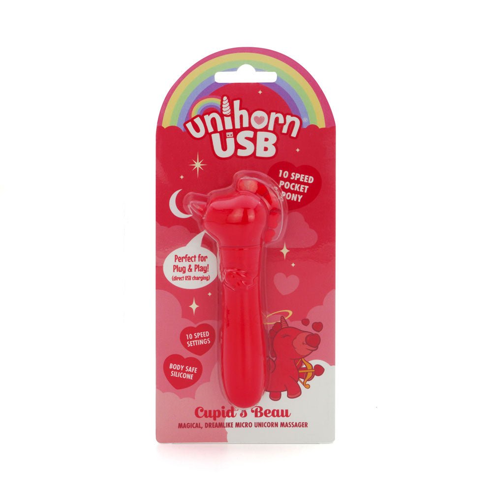Unihorn - USB Bullet - Cupid's Beau - Red USB Rechargeable Vibrating Bullet - silkandsin