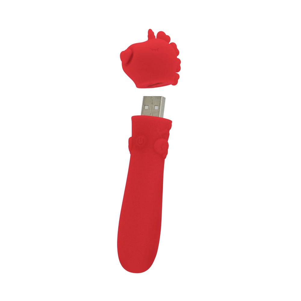 Unihorn - USB Bullet - Cupid's Beau - Red USB Rechargeable Vibrating Bullet - silkandsin