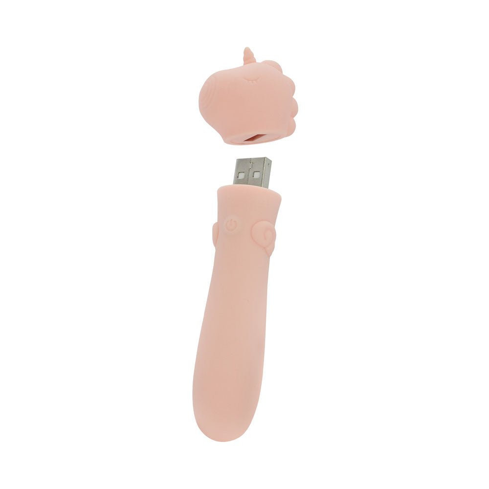 Unihorn - USB Bullet - Heart Throb - Coral USB Rechargeable Vibrating Bullet - silkandsin