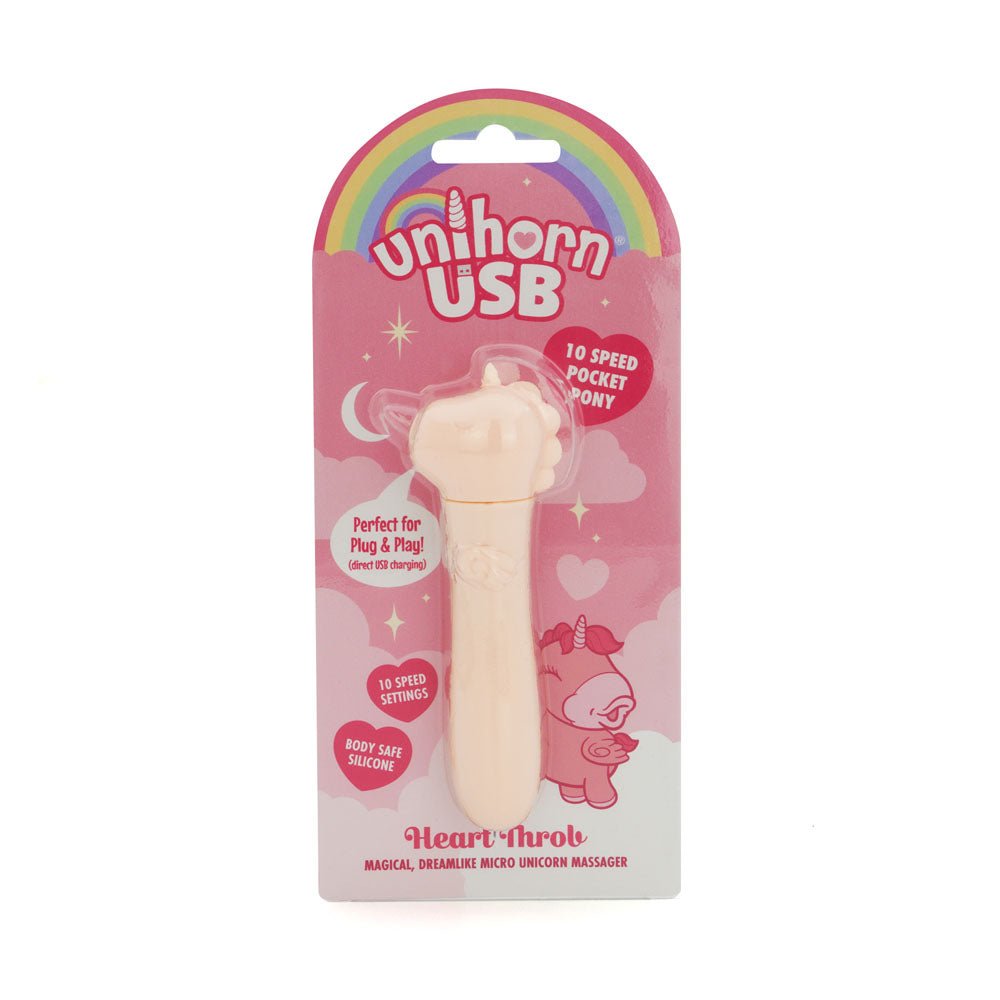 Unihorn - USB Bullet - Heart Throb - Coral USB Rechargeable Vibrating Bullet - silkandsin