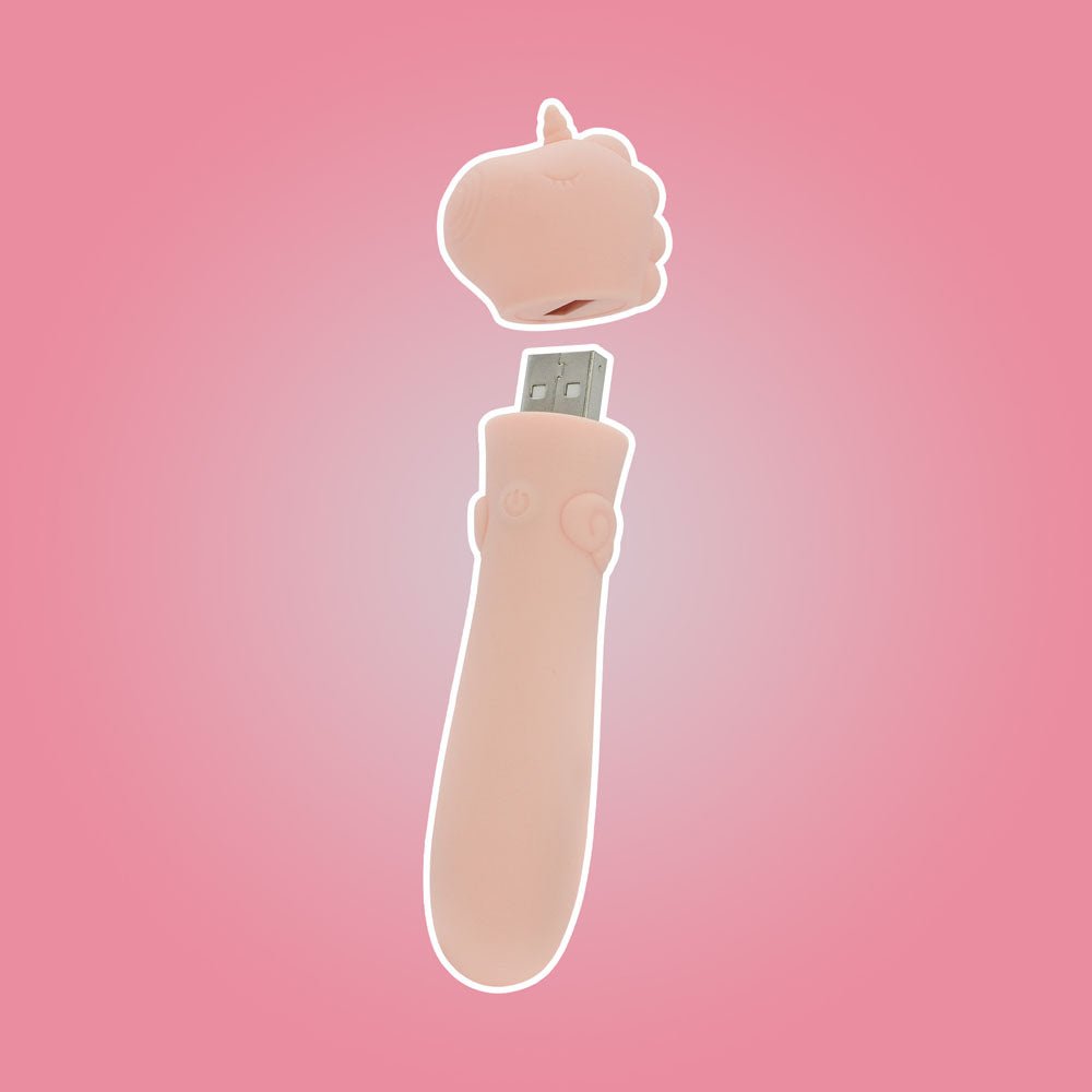 Unihorn - USB Bullet - Heart Throb - Coral USB Rechargeable Vibrating Bullet - silkandsin