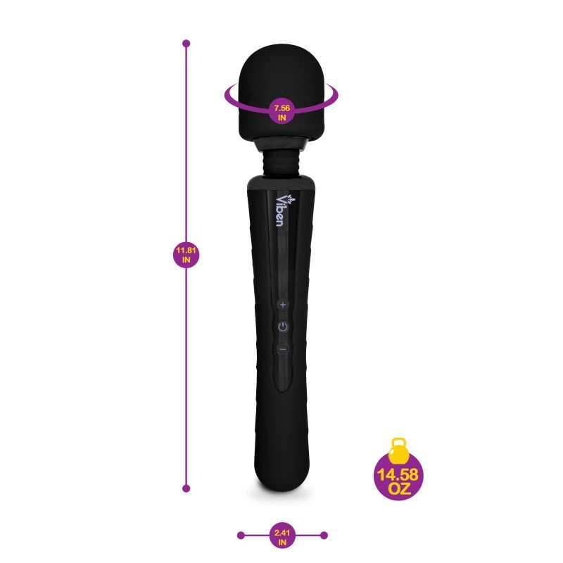 Viben Obsession Rechargeable Wand Massager Black - Silk and Sin