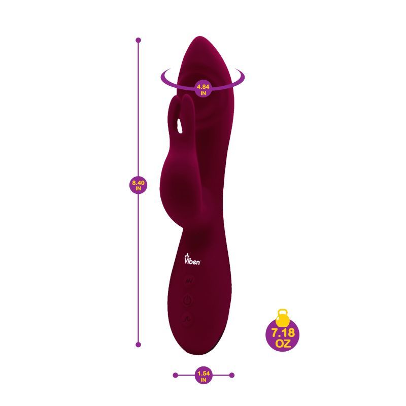 Viben Pzazz Rechargeable Thumping Rabbit Ruby - Silk and Sin