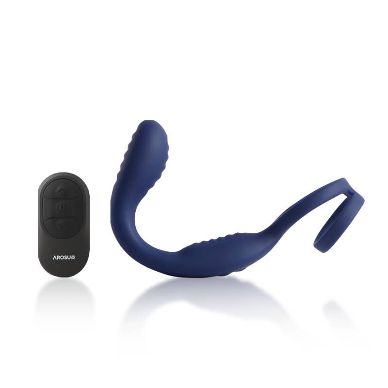 VibraDuo Vibrating Anal Probe and Perineum Stim with Cockring - Silk and Sin