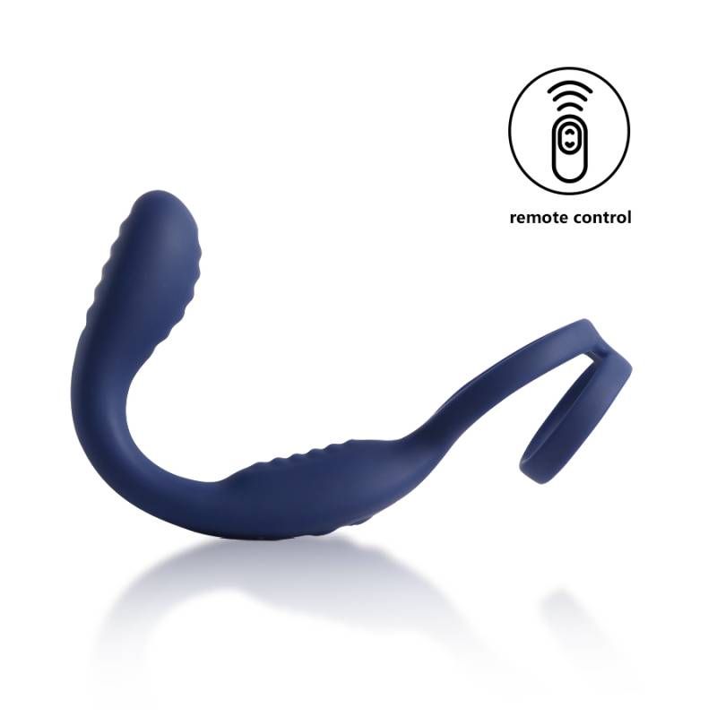 VibraDuo Vibrating Anal Probe and Perineum Stim with Cockring - Silk and Sin