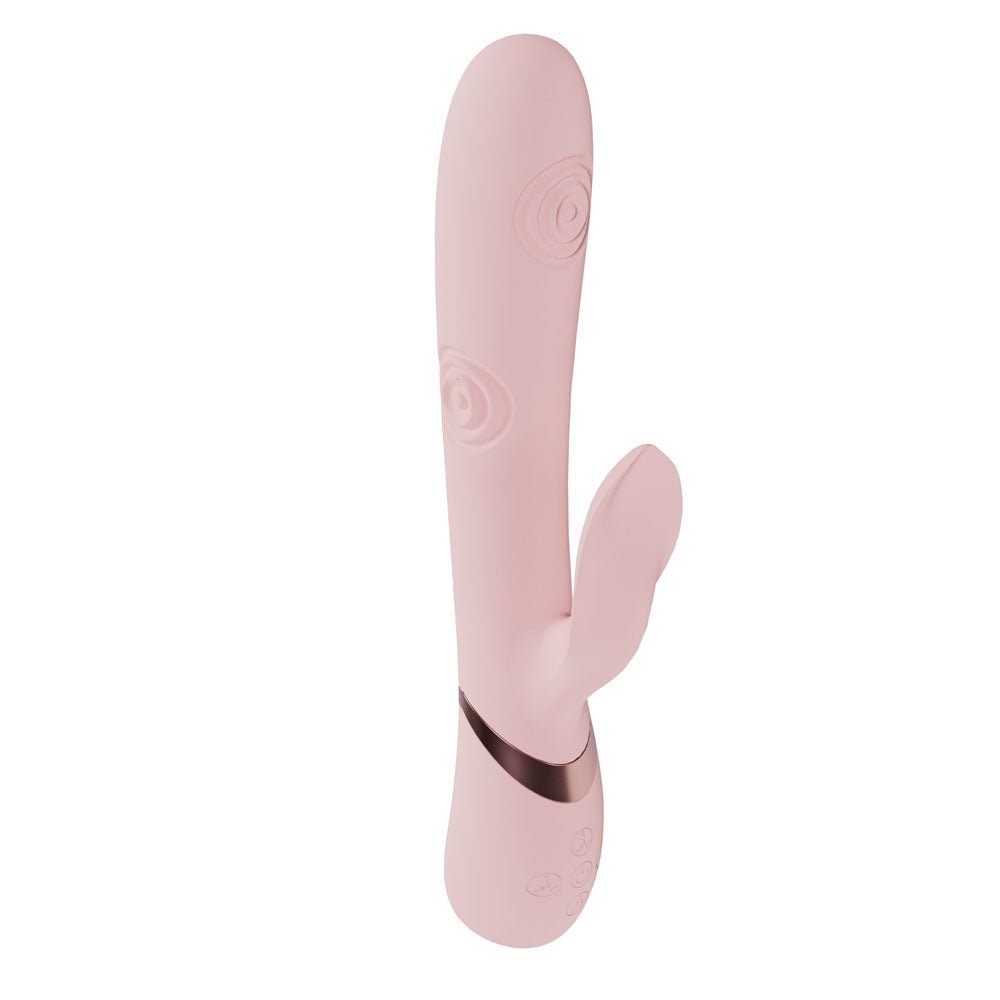 VIVE Fronda - Pink - Pink 25 cm USB Rechargeable Tapping Rabbit Vibrator - silkandsin