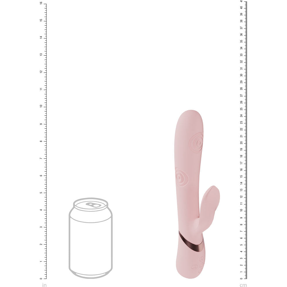 VIVE Fronda - Pink - Pink 25 cm USB Rechargeable Tapping Rabbit Vibrator - silkandsin