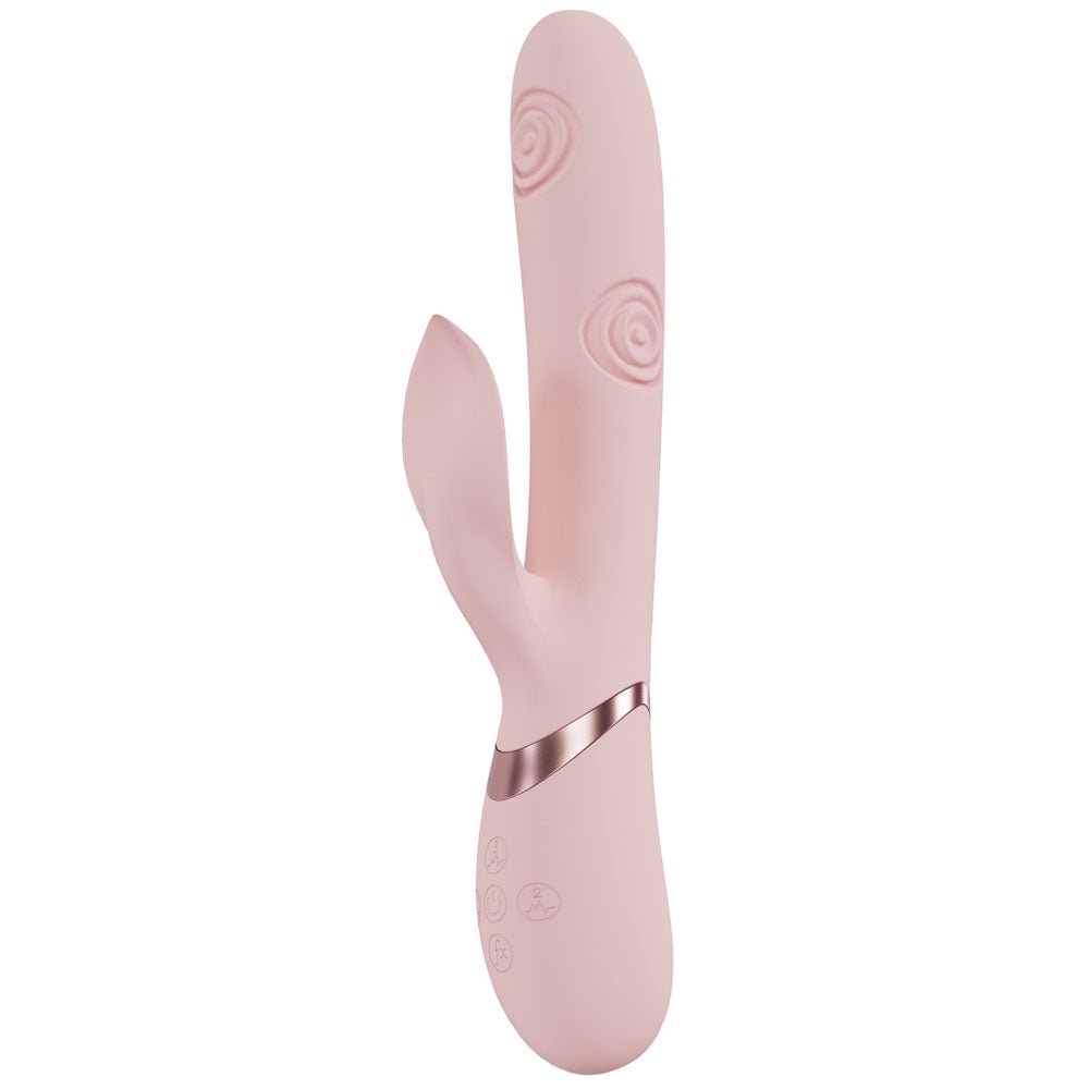 VIVE Fronda - Pink - Pink 25 cm USB Rechargeable Tapping Rabbit Vibrator - silkandsin