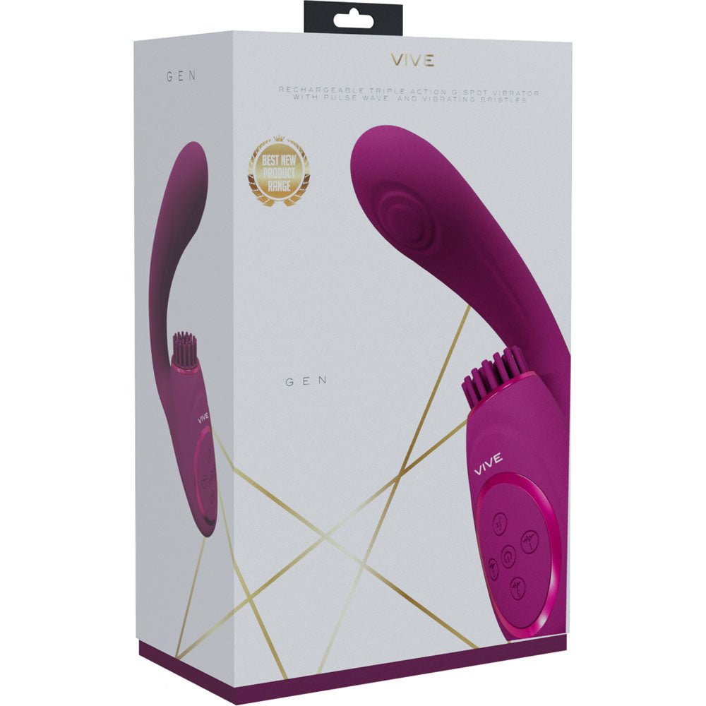 VIVE Gen - Pink - Pink USB Rechargeable Triple Motor Vibrator - silkandsin