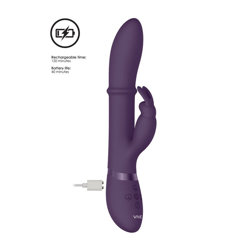 Vive Halo - Purple 24.5 cm USB Rechargeable Rabbit Vibrator - silkandsin