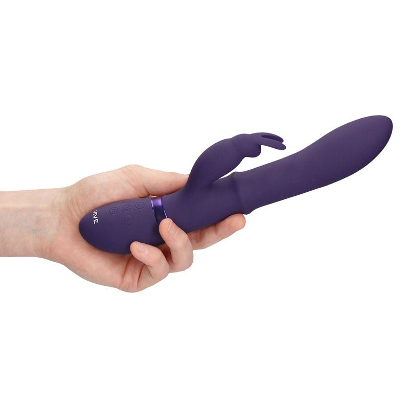 Vive Halo - Purple 24.5 cm USB Rechargeable Rabbit Vibrator - silkandsin