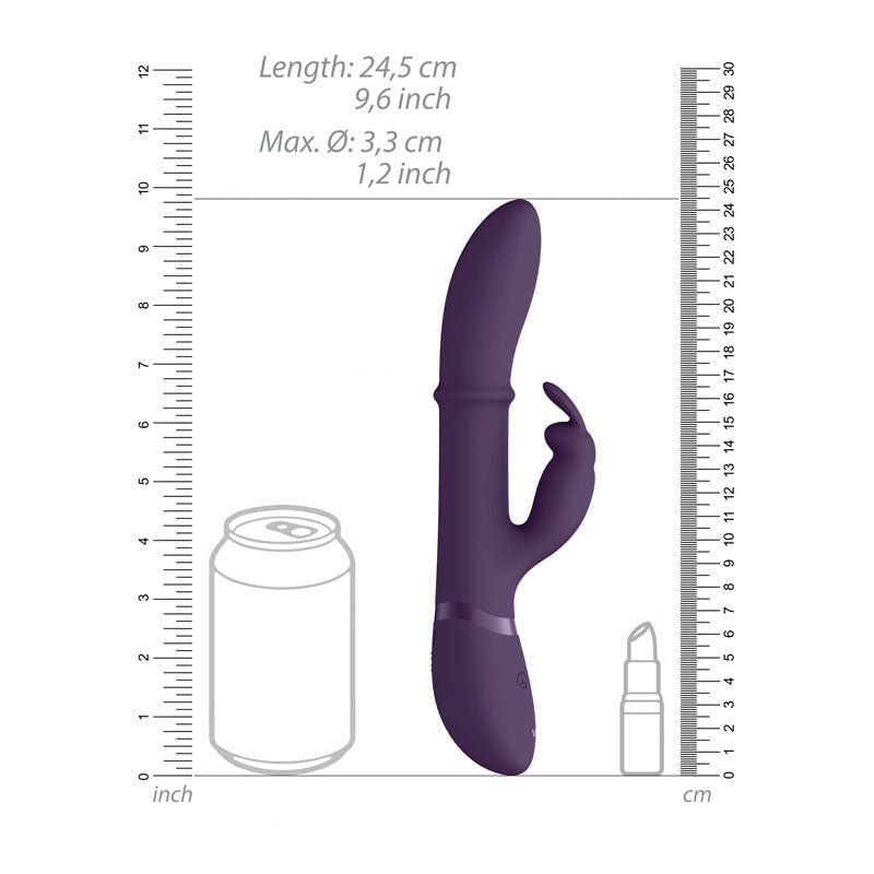 Vive Halo - Purple 24.5 cm USB Rechargeable Rabbit Vibrator - silkandsin