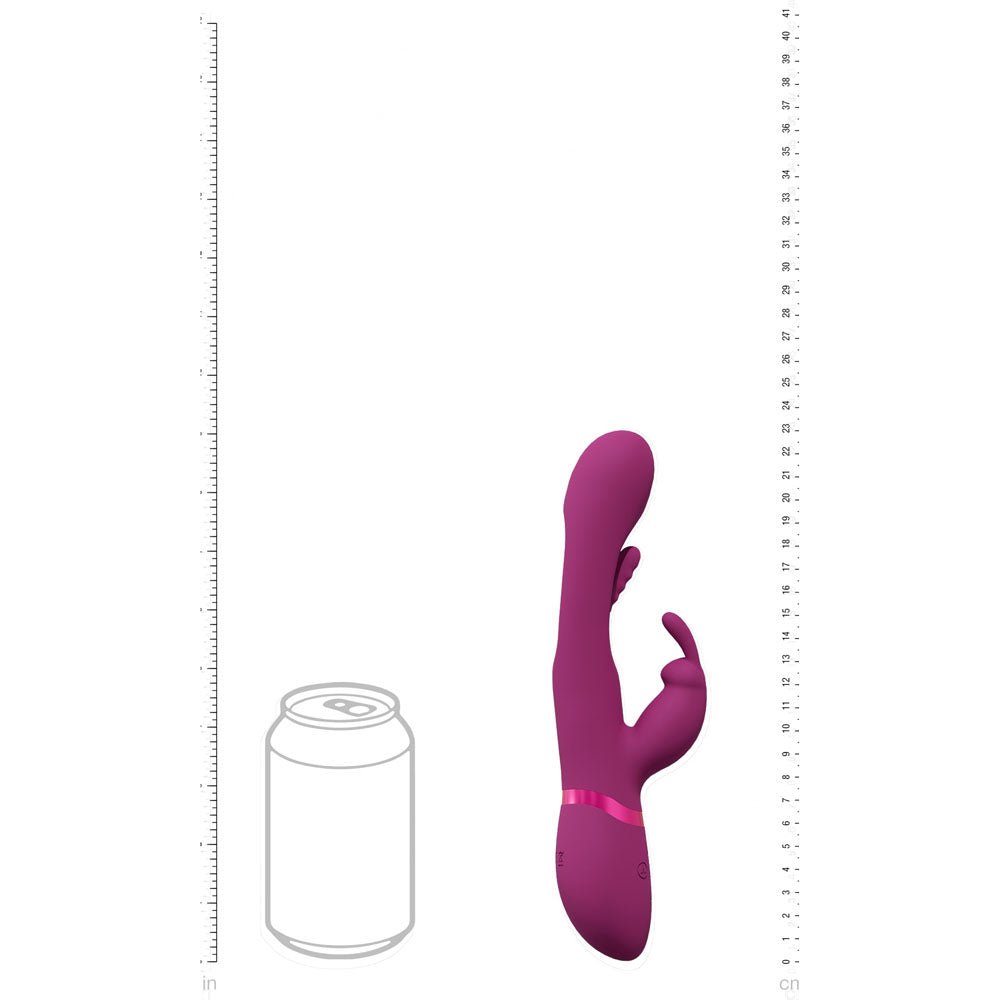 VIVE Mika - Pink - Pink 23.2 cm USB Rechargeable Rabbit Vibrator with Flapping Shaft - silkandsin