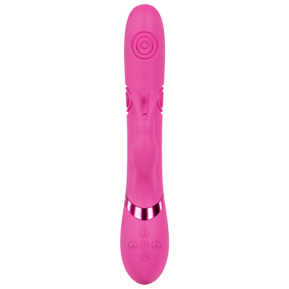 VIVE Mimi - Pink - Pink 25 cm USB Rechargeable Vibrating & Tapping Rabbit Vibrator - silkandsin