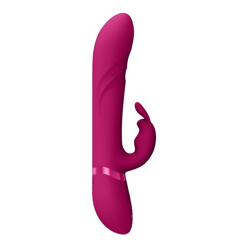 VIVE Nari - Pink - Pink 24.1 cm USB Rechargeable Rabbit Vibrator - silkandsin