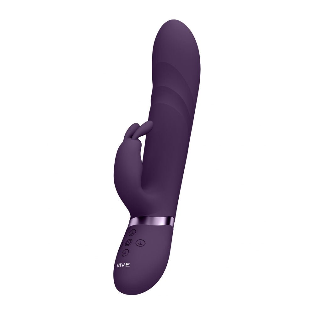 VIVE Nari - Purple - Purple 24.1 cm USB Rechargeable Rabbit Vibrator - silkandsin